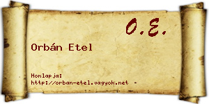 Orbán Etel névjegykártya